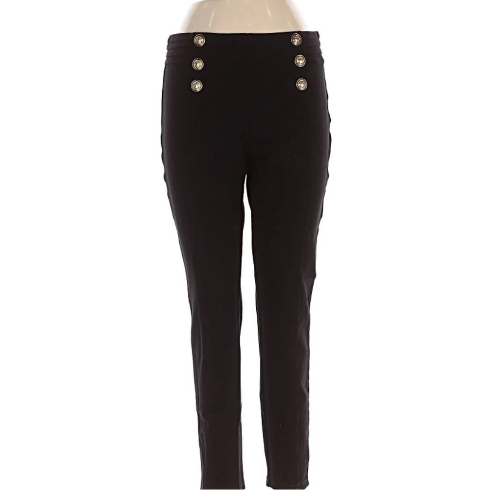 Zara Black Pants with Gold Buttons Size: Large